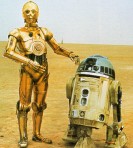 C-3PO and R2-D2 on Tatooine.
